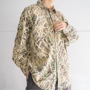 Avery Men's Natural Grass Cotton Camo‎ Hunting Buttoned Down Shirt Size 2XL